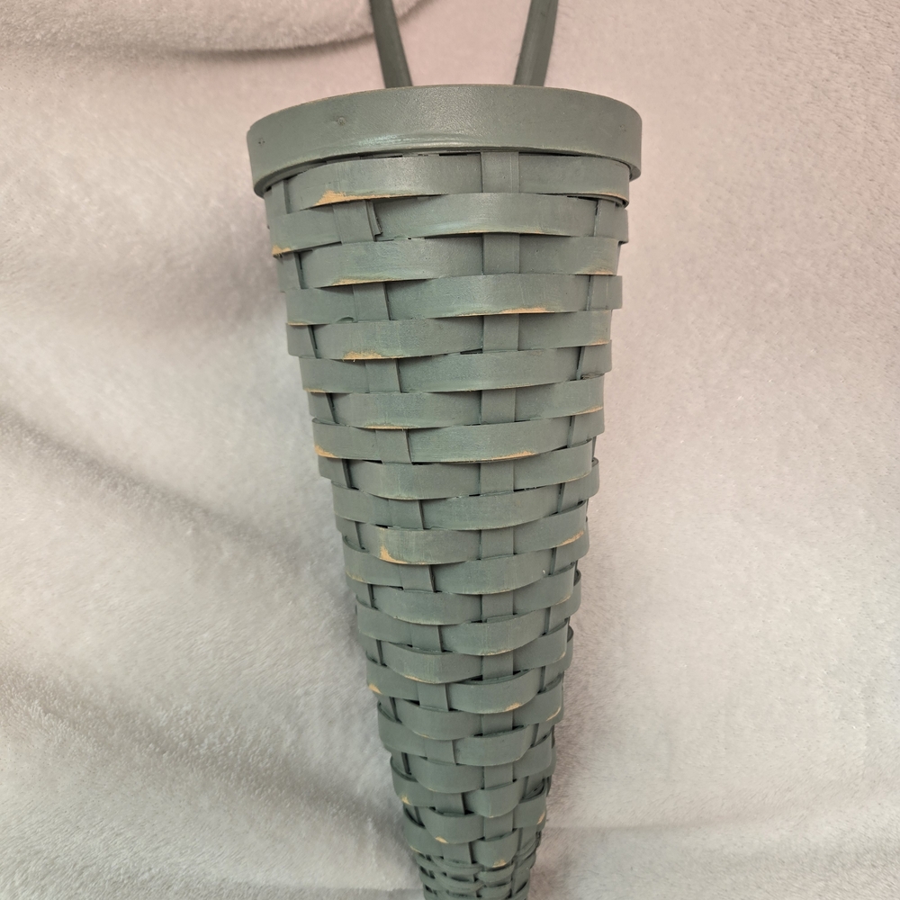 Woven Wall Cone Basket in Green